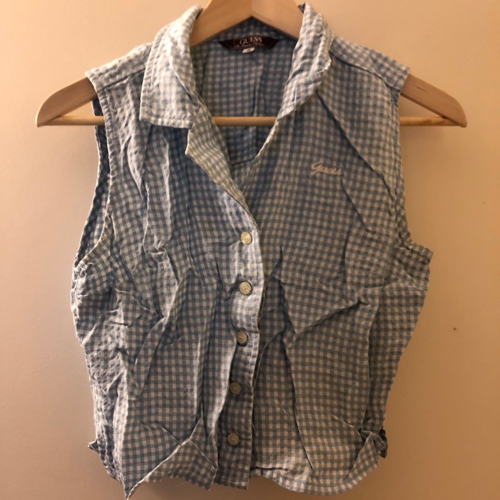 Vintage Guess Front Button Crop Top